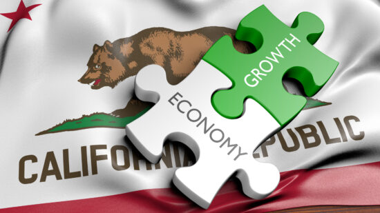 California economy and financial market growth GDP concept, 3D rendering